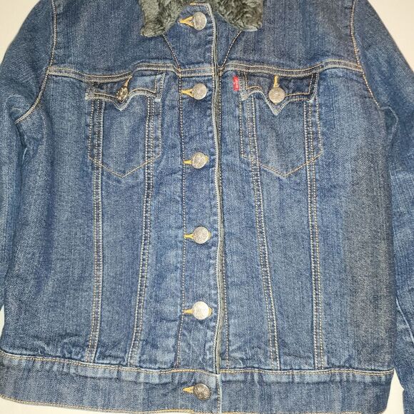 Levi's Women's Quilted Lined Denim Jean Jacket Sz Large - Picture 4 of 8